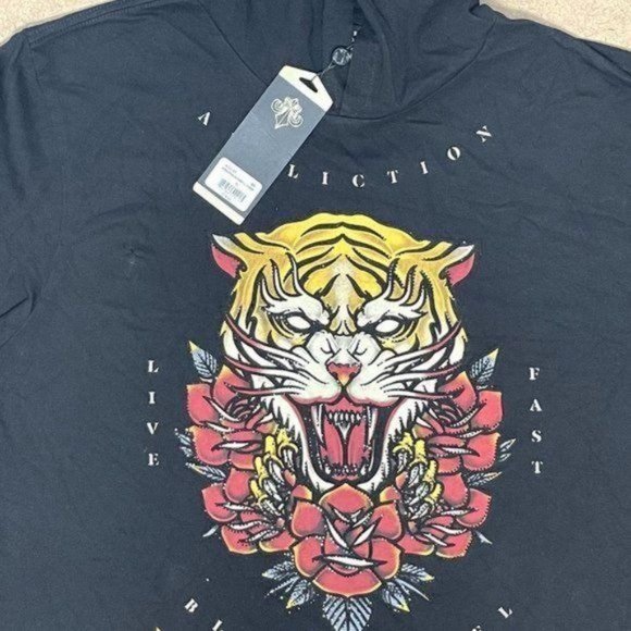 AFFLICTION BLACK MENS SCREAMING ALCHEMY STONE HOODIE - XL - NWOT - Picture 4 of 6